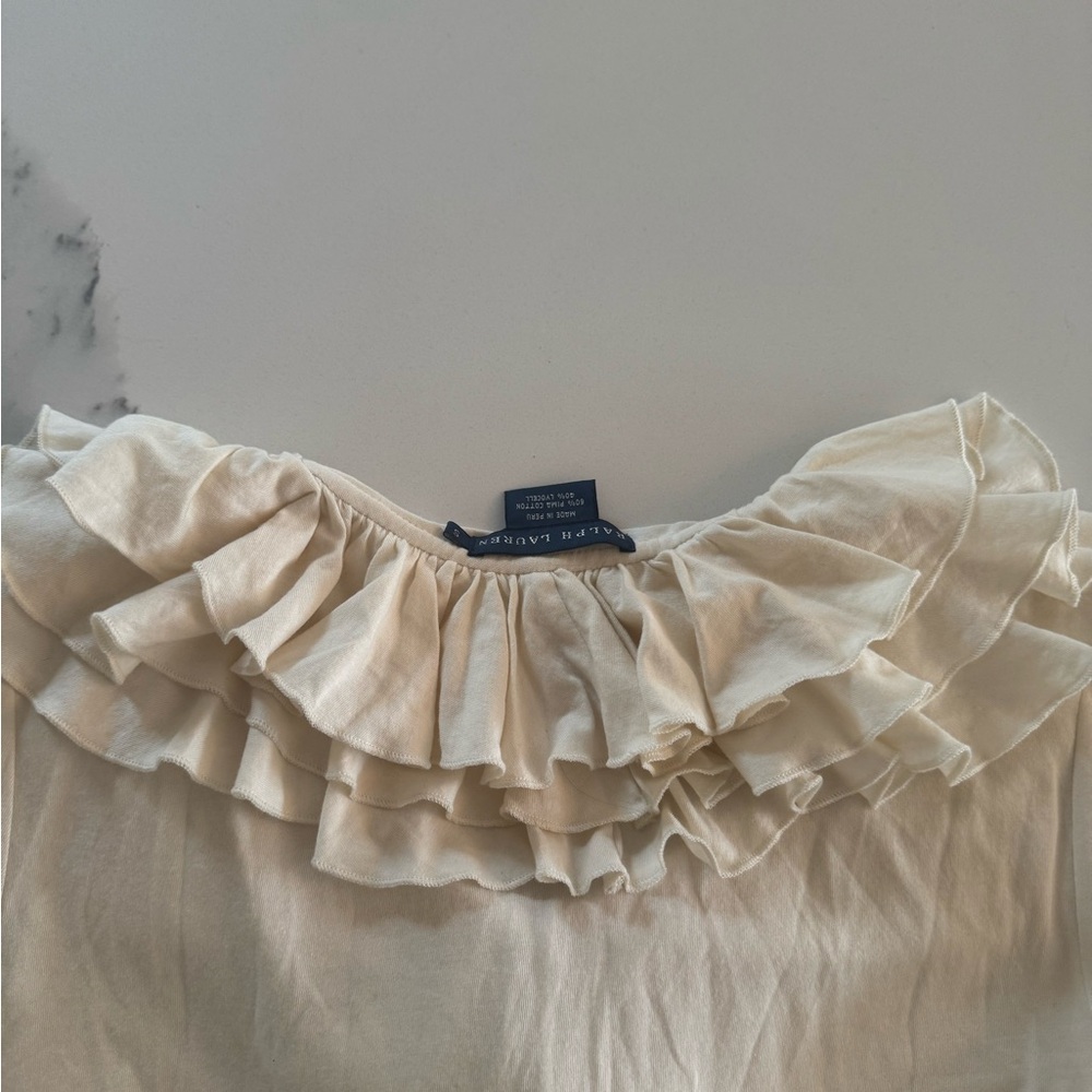 Ralph Lauren Cream Ruffled Blouse - Picture 4 of 6